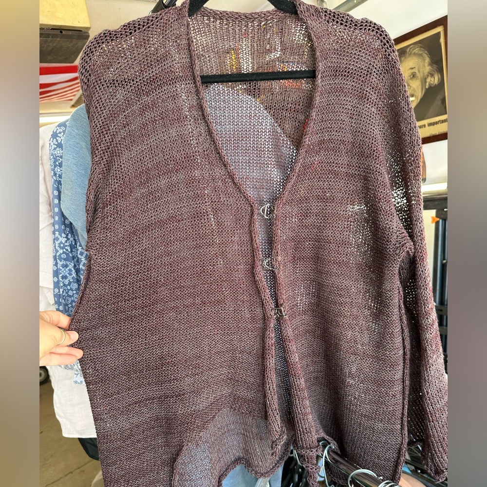 Elegant Purple Knit Cardigan